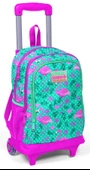 Coral High Yeşil Flamingo Kız Çocuk Çekçek Çanta Seti - Işıklı Tekerlekler thumbnail 2
