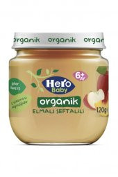 Hero Baby Organik Elmalı Şeftalili Kavanoz Maması 120 Gr - 1