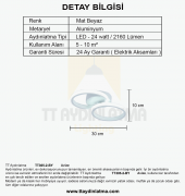 TT Aydınlatma TT305-2-BY  Mat Beyaz 2 li Led Avize - 3