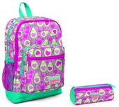 Coral High İlkokul Sırt Çantası ve Kalemlik Seti - Pembe Avakado Baskılı thumbnail 1