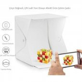 Büyük Boy ürün çekim çadırı Mini Fon Fotoğraf Stüdyosu Ledli Işık Perdesi (40*40) - 1