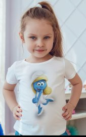 Şirinler Şirine Baskılı Unisex Çocuk Tişört - 1