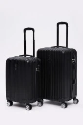 Elatae 2'li Valiz Seti Orta Boy - Kabin Boy Siyah 1020 thumbnail 1