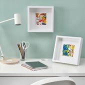 Beyaz Renk Çerçeve MeridyenDukkan Ev Dekorasyon 25x25 cm 1 Adet ,Camsız,Beyaz Kare - 3