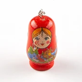 Ahşap Matruşka Bebek Anahtarlık Kırmızı thumbnail 1