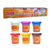 Oyun Hamuru 6 Lı Ana Renkler 690 gr Lets Oyun Hamur Seti 6 Renk 115grx6 1 Paket - 1