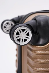 2'li Valiz Seti Elatae Valiz Büyük Boy ve Makyaj Gold 2'li Set thumbnail 5