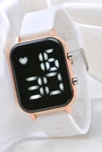 Kadın Beyaz Renk Silikon Kordon Dijital Led Kol Saati ST-304100 - 5