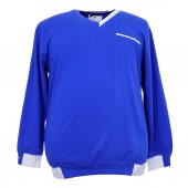 Erkek Büyük Beden Battal Boy V Yaka Likralı Mevsimlik Sweat Sax Mavi - 1