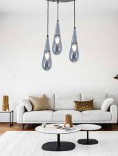 TT Aydınlatma TT023-3Y-SY-KR  Krom 3 lü Damla Modeli Yuvarlak Aviz thumbnail 2