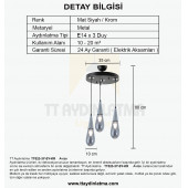 TT Aydınlatma TT023-3Y-SY-KR  Krom 3 lü Damla Modeli Yuvarlak Aviz thumbnail 3