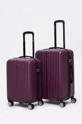 3'lü Valiz Seti Elatae Valiz Orta - Kabin Boy ve Makyaj Mor 1020 thumbnail 4