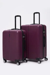 3'lü Valiz Seti Elatae Valiz Büyük - Orta Boy ve Makyaj Mor 1020 thumbnail 4