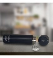 Kişiye Özel Dijital Sıcaklık Göstergeli Süzgeçli Siyah Termos 450 Ml HK2117 - 2