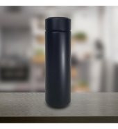 Dijital Sıcaklık Göstergeli Süzgeçli Siyah Termos 450 Ml - 2