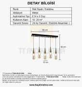 TT Aydınlatma TT023-5S-SY-ESK  Eskitme 5 li Damla Modeli Sıralı Av - 4