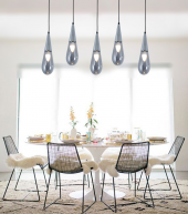 TT Aydınlatma TT023-5S-SY-KR  Krom 5 li Damla Modeli Sıralı Avize thumbnail 3