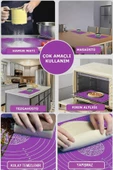 Tilbe Home Silikon Hamur Matı Ölçülü Isıya Dayanıklı Hamur Yoğurma Açma Matı Renkli Mutfak Pasta Fırın Altlığı - 4