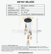 TT Aydınlatma Tt023-5Y-Sy-Esk  Eskitme 5 Li Damla Modeli Avize - 4
