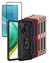 Xiaomi Mi 10T Pro Kılıf Vega Yüzüklü Standlı Silikon + Tam Ekran Koruyucu thumbnail 1