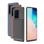 Samsung Galaxy S20 Ultra Kılıf Silikon Negro Karbon Darbe Korumalı - 1
