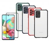Samsung Galaxy A52 Kılıf Silikon Kaff Kamera Korumalı+ 5D Nano Seramik Ekran - 1