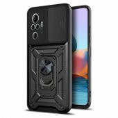 Xiaomi Redmi Note 10 Pro Kılıf Silikon Yüzüklü Standlı Kamera Korumalı - 4