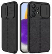 Samsung Galaxy A52 Kılıf Kamera Korumalı Deri Dokulu + 5d Nano Ekran Koruyucu - 3