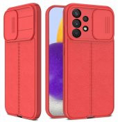 Samsung Galaxy A52 Kılıf Kamera Korumalı Deri Dokulu + 5d Nano Ekran Koruyucu - 4