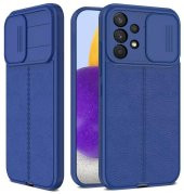 Samsung Galaxy A52 Kılıf Kamera Korumalı Deri Dokulu + 5d Nano Ekran Koruyucu - 6
