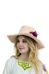 Geniş Kenarlı Hasır Şapka 1414 thumbnail 2