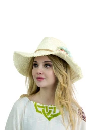 Geniş Kenarlı Hasır Şapka 1414 thumbnail 4