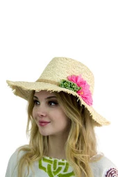 Geniş Kenarlı Hasır Şapka 1414 thumbnail 6