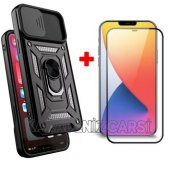 Smody Apple iPhone 11 Kılıf Pars Lens Yüzüklü Mıknatıslı Zırhlı Kapak + Tam Kapatan Kırılmaz Cam - 1