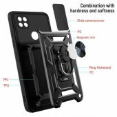 Xiaomi Redmi 9C Kılıf Silikon Yüzüklü Standlı Kamera Korumalı +5D Cam - 2