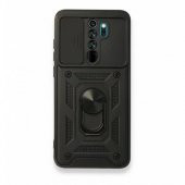 Xiaomi Redmi Note 8 Pro Kılıf Yüzüklü Standlı Kamera Korumalı + Ekran Koruyucu Nano Cam - 7