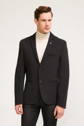 CEKMON Erkek Düğmeli İçi Astarlı Düz Renk Blazer Klasik Ceket - 2