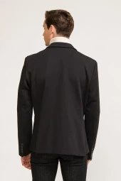 CEKMON Erkek Düğmeli İçi Astarlı Düz Renk Blazer Klasik Ceket - 4