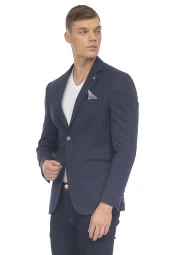 CEKMON Erkek Düğmeli İçi Astarlı Düz Renk Blazer Klasik Ceket - 6