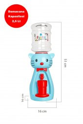 Funtik Kedi Konsepti Mavi Üzeri Kırmızı Çocuk Su Sebili - 2