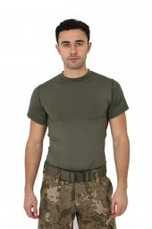 Haki Microfiber Tişört - Kısa Kol Micro T-shirt - Askeri Malzeme - 1