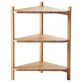 Bambu Banyo Raf Ünitesi 34x60 Cm MeridyenDukkan Üçgen Model Banyo Rafı Doğal - 1