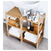 Bambu Banyo Raf Ünitesi 34x60 Cm MeridyenDukkan Üçgen Model Banyo Rafı Doğal - 2