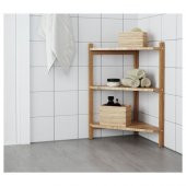 Bambu Banyo Raf Ünitesi 34x60 Cm MeridyenDukkan Üçgen Model Banyo Rafı Doğal - 4