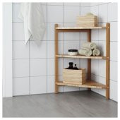 Bambu Banyo Raf Ünitesi 34x60 Cm MeridyenDukkan Üçgen Model Banyo Rafı Doğal - 5