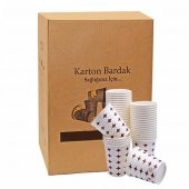 Kağıt Karton Bardak Tek Kullanımlık Çay Kahve Bardağı - 7 Oz - 3000 Adet / Koli - 1