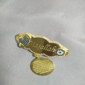 İsimli Gümüş Bebek İğnesi Dualı Nazar Boncuklu Maşallah Ayak İzli - 2