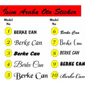 İsim Sticker Araba Sticker 2 adet 20cm - 1