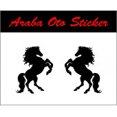 Şahlanan at oto sticker 2 adet - 1