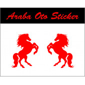 Şahlanan at oto sticker 2 adet - 2